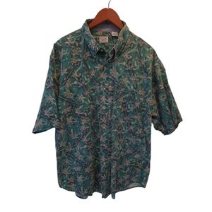 Bugle Boy Palm Tree Golf Club Dad Button Down Shirt Size XL
